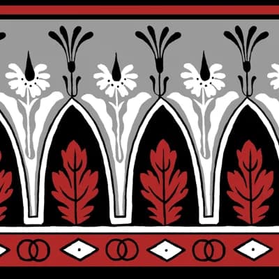Madeleine Castaing Lola Montez Bdr 7.5' L x 4.87" W Wallpaper Border — Red