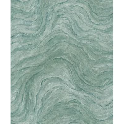 Bricks and More Collection Marble optic Wallpaper Roll — Green