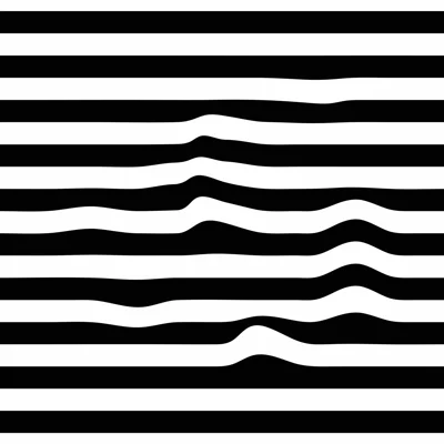 Warped Horizontal Stripe Wallpaper — Black,White