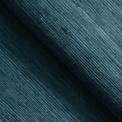 Rufas Grass Cloth Non-Pasted Matte Wallpaper Double Roll — Blue