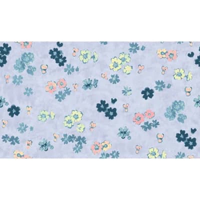 Paule Marrot Floral Non-Pasted Satin Wallpaper Double Roll — Blue,Yellow