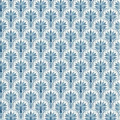 Tommy Bahama Scalloping Shell 18' L x 20.5" W Peel and Stick Wallpaper Roll — Blue