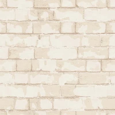 Nostalgie Steampunk Brick Effect 33' L x 21" W Wallpaper Roll — Gold