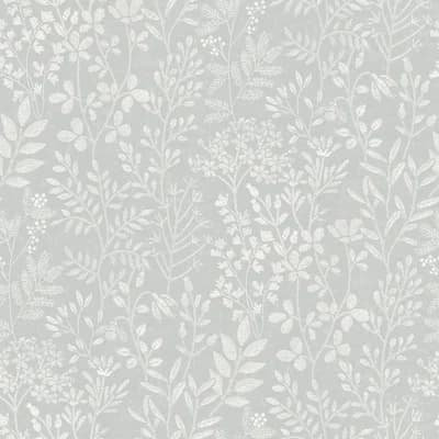Karuna Collection Branched Leaves Wallpaper Roll — Grey