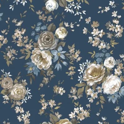 Blooming Garden Collection Victoria Rose Garden Wallpaper Roll — Red