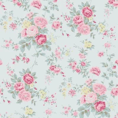 Rachel Ashwell Wild Flower Off White Wallpaper — Green