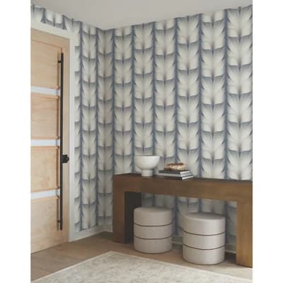 Lotus Light Stripe Geometric Non-Pasted Wallpaper Roll — Steel