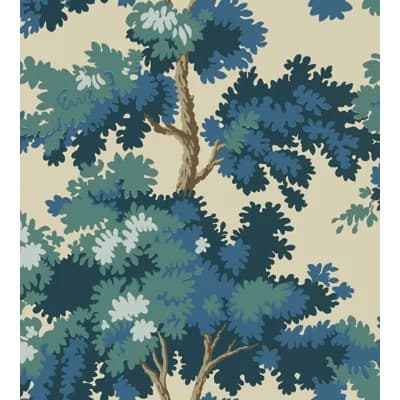 Raphael Floral Non-Pasted Matte Wallpaper Roll by Sandberg — Dark Blue