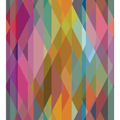 Prism Geometric Non-Pasted Wallpaper Roll — Pink,Blue,Orange