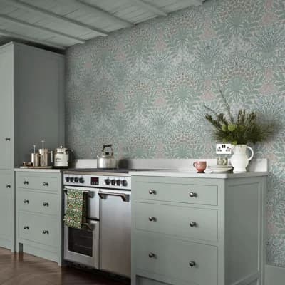 William Morris Garden Soft Wallpaper — Light Blue