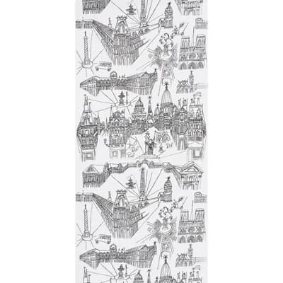 Views Of Paris Wallpaper — Black,White