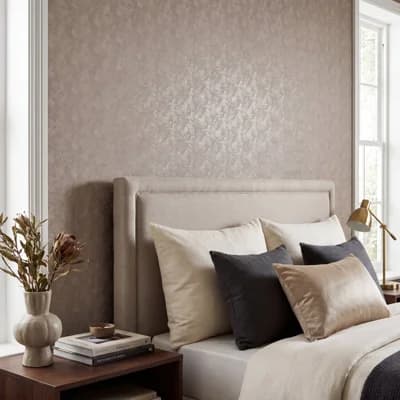 Metallic FX 2 Collection Metallic Leaf Wallpaper Roll — Bronze