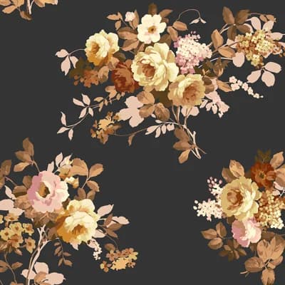 Wild Rose Peel & Stick Wallpaper — Black