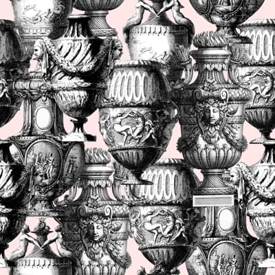 Vase of Surrealism 33' L x 20.5" W  Wallpaper Roll — Pink