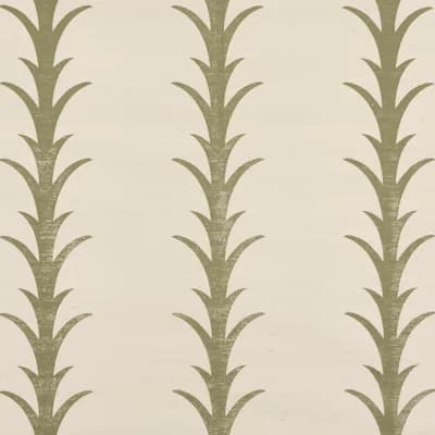 Schumacher X Celerie Kemble Acanthus Stripe Sisal Wallpaper — Blue