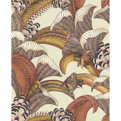 Ardmore-Jabula Hoopoe Leaves 33' L x 20.5" W Wallpaper Roll — Olive Green,Fuchsia,Black