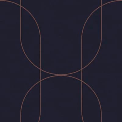 Palais Geometric Non-Pasted Metallic Wallpaper Roll — Navy,Copper