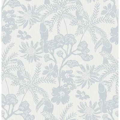 Jacaranda Taupe Tropical Trail Wallpaper — Gray
