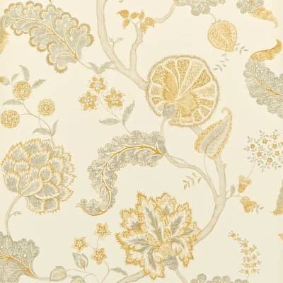Palampore Wallpaper — Silver,Gold