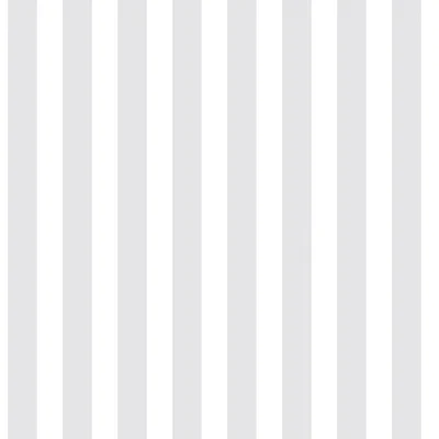 Just 4 Kids 2 Medium Striped Design 33' L x 21" W Wallpaper Roll — Light Gray
