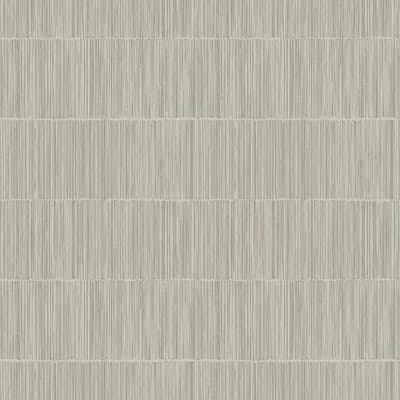 Boutique Shimmery Geometric Bamboo Stripe Wallpaper Roll — Beige