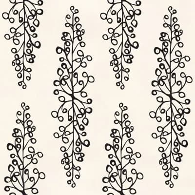 Susan Hable Floral Non-Pasted Satin Wallpaper by Susan Hable — Cream,Black