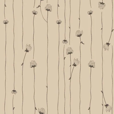 Floral Non-Pasted Matte Wallpaper Double Roll — Beige