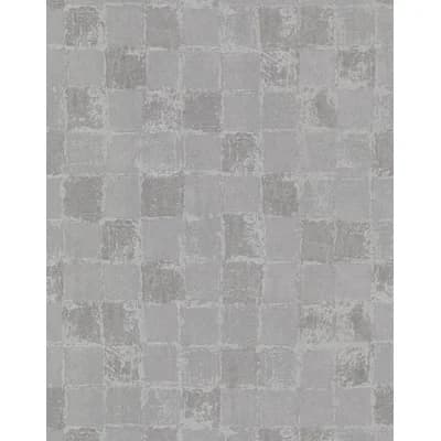 Varak Geometric Non-Pasted Metallic Wallpaper Roll — Gray