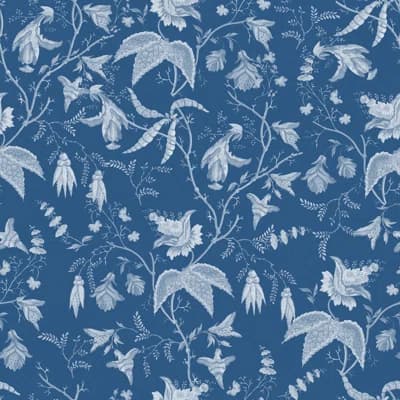 Yuki Osada Floral Non-Pasted Satin Wallpaper Double Roll — White,Blue