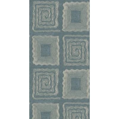 Faraway Lombok Geometric Non-Woven Wallpaper Roll — Denim