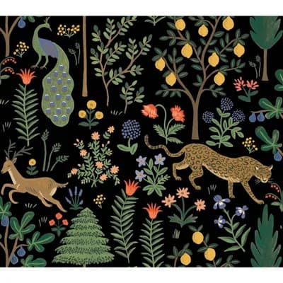 Menagerie 20' L x 27" W Peel and Stick Wallpaper Roll — Black