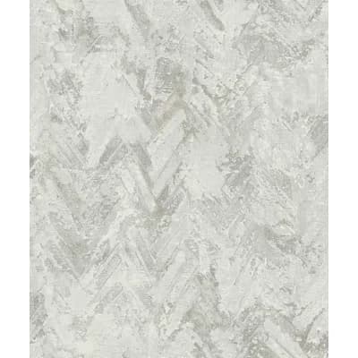 Amesemi Abstract Non-Pasted Metallic Wallpaper Roll — Light Gray