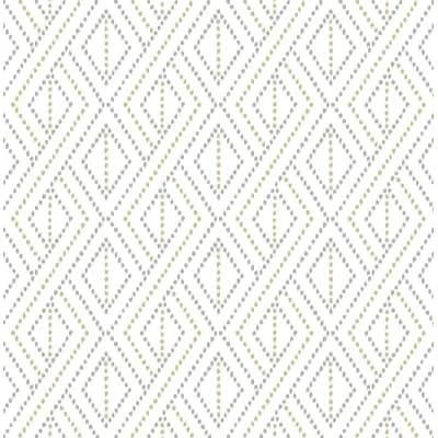 Luxe Haven Boho Grid 9' L x 20.5"" W Peel and Stick Wallpaper Roll — Argos Gray,Yellow