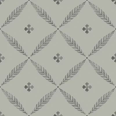 Blomstermala Leaf Trellis 33' L x 21" W Wallpaper Roll — Gray