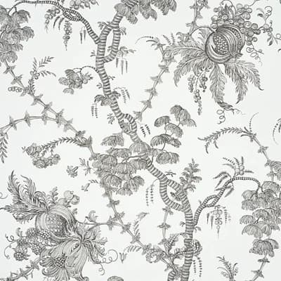San Cristobal Toile Wallpaper — Black