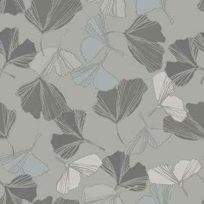 Ginko I 33' L x 20.5" W  Wallpaper Roll — Gray