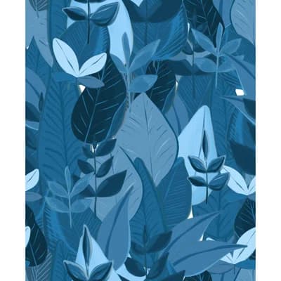 Yuki Osada Non-Pasted Satin Wallpaper Double Roll — Tonal Blue