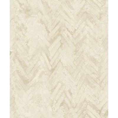 Amesemi Abstract Non-Pasted Metallic Wallpaper Roll — Cream