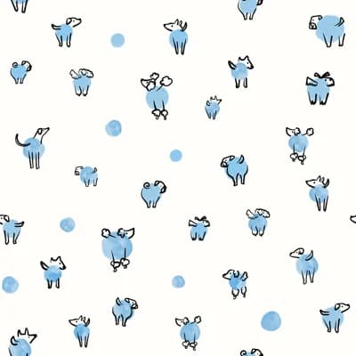 The Baby''s Critters 33' L x 20.5" W  Wallpaper Roll — Blue
