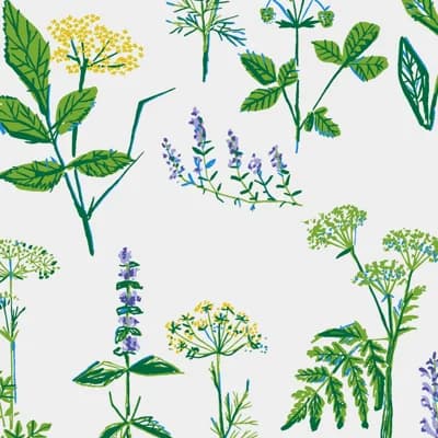 Boråstapeter Köksväxter Wallpaper — White,Green