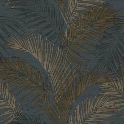 Synergy Collection Lush Palm Leaf Wallpaper Roll — Blue