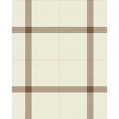 Woodstock Lifestyle Plaid Non-Pasted Satin and Matte Wallpaper Roll — Brown,Taupe