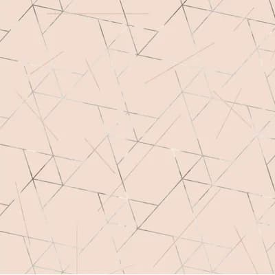 Geometric Fabric Peel & Stick Matte Wallpaper Roll by Jamie Graney — Rose,Silver Leaf