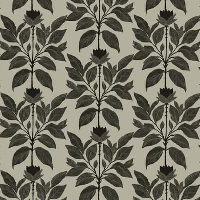 Wayward Petal - Floral Wallpaper — Driftwood Taupe