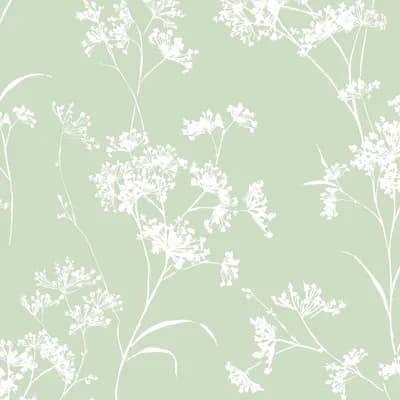 Luxe Haven Floral Mist 9' L x 20.5" W Peel and Stick Wallpaper Roll — Seacrest Green