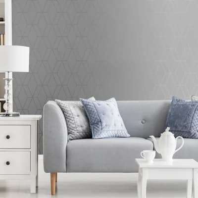 Geometric Non-Pasted Metallic Wallpaper Double Roll — Gray