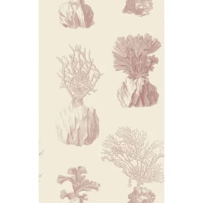 Coral 33' L x 20.5" W  Wallpaper Roll — Burgundy