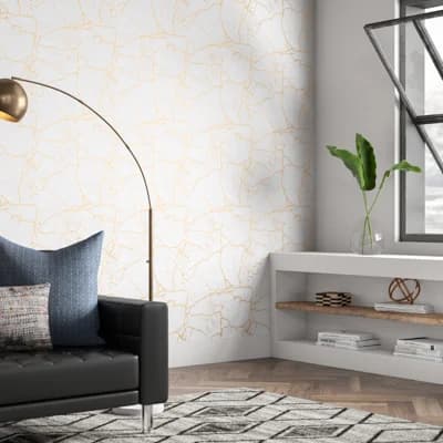 Non-Pasted Matte and Metallic Wallpaper Roll — Gold