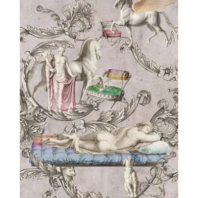 Imaginarium Non-Pasted Matte Wallpaper Roll — Blue,Gray,Pink,Taupe