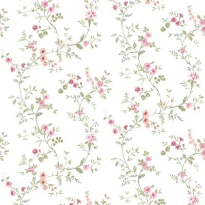 Blooming Garden Collection Victoria Garden Wallpaper Roll — Pink